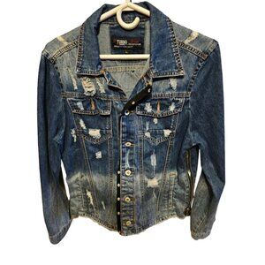 Turbo Vintage Ripped Denim Jacket Streetwear
